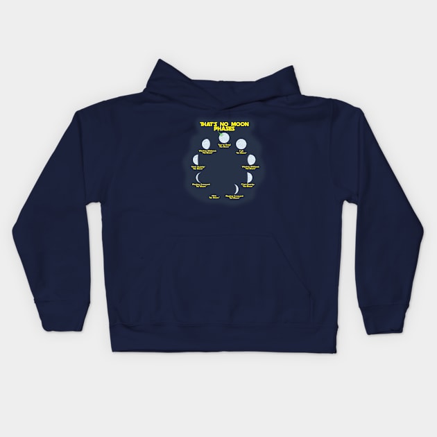 That's No Moon Phases Kids Hoodie by MBK